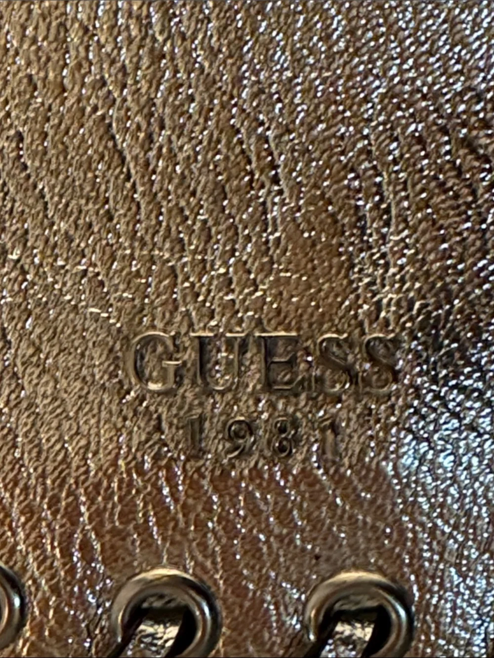 New Guess Metallic Silver Shoulder Bag